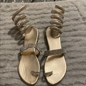 Elegant Gold Strappy Sandals